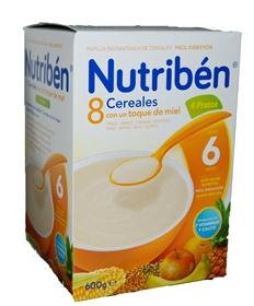 parafarmacia comprar NUTRIBEN  papilla de 8 cereales con un toque miel y 4 frutas  600 gr