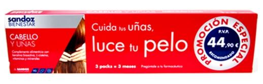 parafarmacia comprar  SANDOZ BIENESTAR Cabello y Uñas 30 capsulas PACK AHORRO 3Un