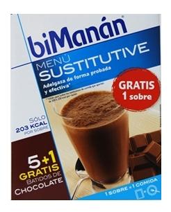 parafarmacia comprar BIMANAN Sustitutive batidos  5 sobres sabor chocolate + 1 SOBRE GRATIS