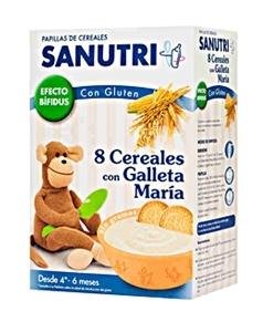 parafarmacia comprar SANUTRI papilla de 8 cereales con galletas maria 600 gr.