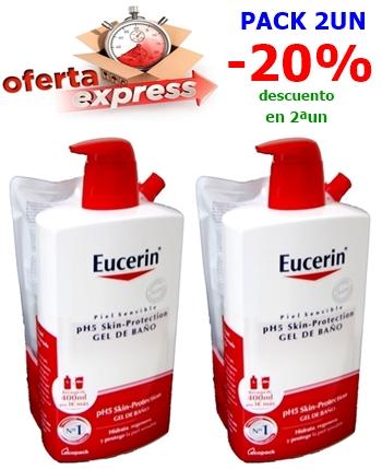 parafarmacia comprar EUCERIN gel baño 1000ml. GRATIS  Recarga 400 ml. Pack 2un, -20% DESCUENTO en 2ªun.