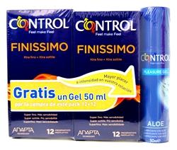 parafarmacia comprar PRESERVATIVOS  Control  FINISSIMO 12 un. PACK 2 un + REGALO Pleasure gel aloe 50 ml