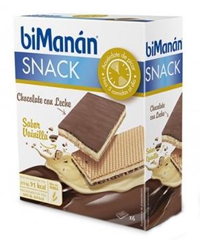 parafarmacia comprar  BIMANAN Snack sabor vainilla, 6 barquillos de 20gr