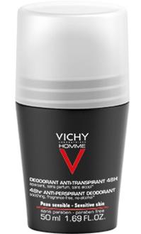parafarmacia comprar VICHY Homme desodorante roll-on pieles sensibles 50 ml.