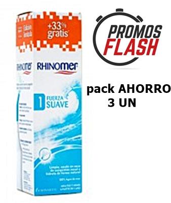 parafarmacia comprar RHINOMER  fuerza suave 1 +33% gratis, PACK 3 UN. PRECIO ESPECIAL AHORRO