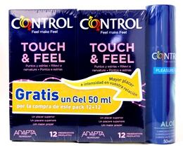 parafarmacia comprar PRESERVATIVOS Control adapta touch&feel 12 un. PACK 2 un + REGALO Pleasure gel aloe 50 ml