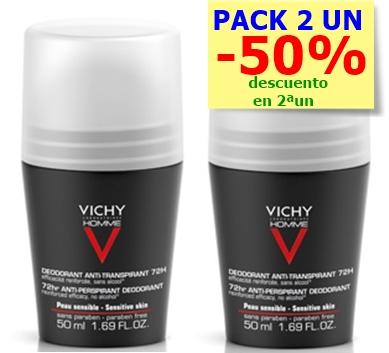 parafarmacia comprar VICHY  Homme desodorante 50 ml. PACK 2UN. -20% DESCUENTO EN 2ªUN.
